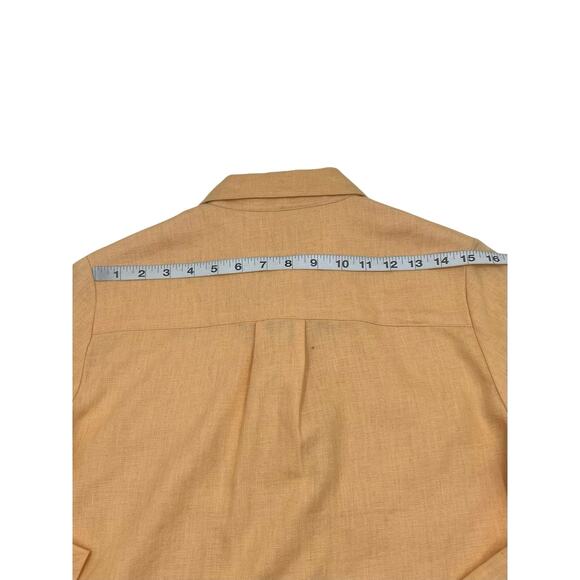 Focus Lifestyle Womens VTG Yellow Linen Button Up Heavyweight Shirt Sz 10 - Picture 11 of 11